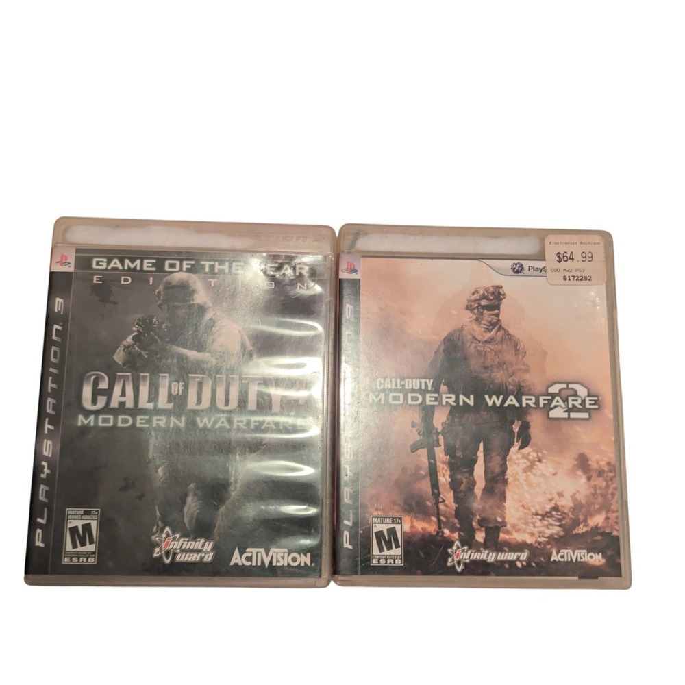 Call of Duty Modern Warfare 1‎ & 2  PS3 Playstation 3 Video Games Bundle